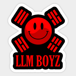 LLM BOYZ X SOUTH KOREA SMILE TEE RED Sticker